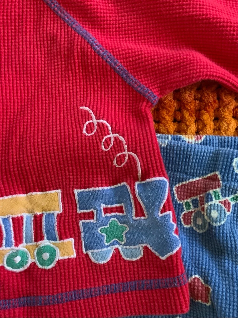 Red & Blue Toddler Train Knit Set - Kids Toys
